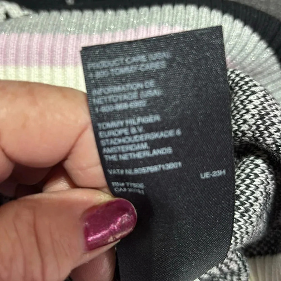 Tommy Hilfiger Wool Blend knit,scoop neck pullover,snowflake,metallic threads - Picture 11 of 11